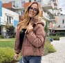 Moon Light kabát barna – Rövid női steppelt kabát csillogó díszítéssel – Innova Fashion – 2. kép